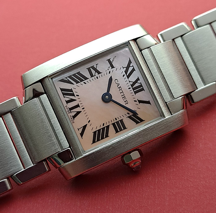 Ladies' Cartier Tank Francaise Pink Mother Of Pearl Quartz Ref. W51028Q3